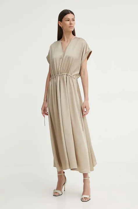 Сукня Bruuns Bazaar AcaciaBBGalina dress колір бежевий midi oversize BBW3908