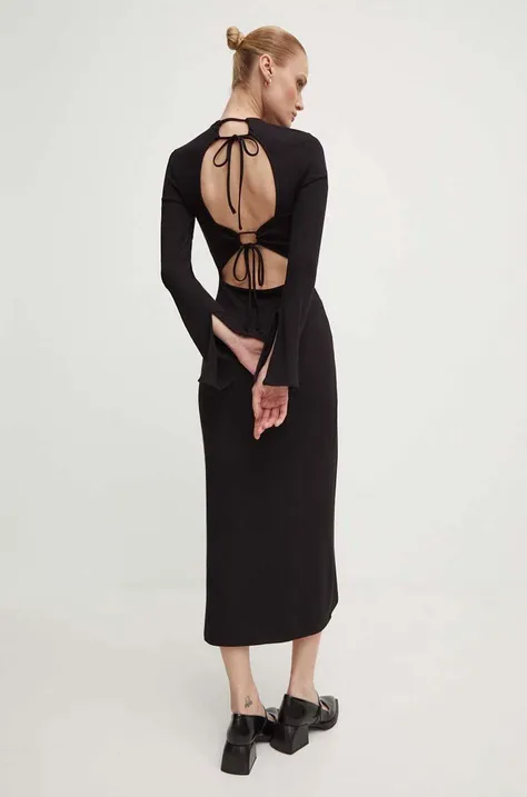 Сукня Bruuns Bazaar LuteaBBElliana dress колір чорний midi пряма BBW3979