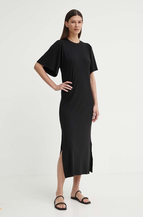 Bruuns Bazaar rochie LuteaBBNathalena dress culoarea negru, maxi, dreaptă, BBW4019