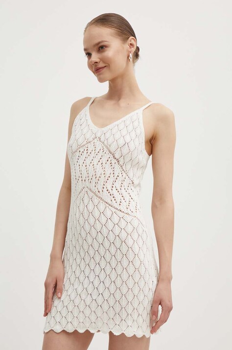 Superdry rochie culoarea bej, mini, mulată, W8011606A-8ML