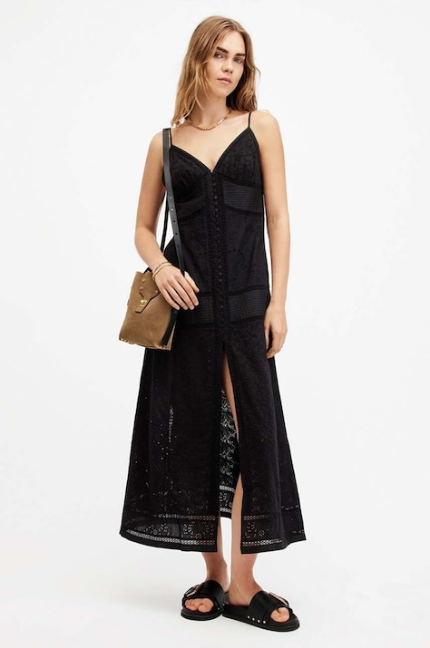 Сукня AllSaints DAHLIA EMB DRESS колір білий maxi пряма W083DA