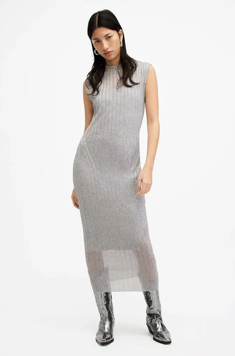 Платье AllSaints PATRICE DRESS цвет серый midi облегающее W216DA