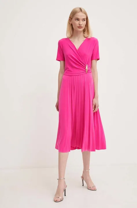 Joseph Ribkoff sukienka kolor różowy midi rozkloszowana 241013