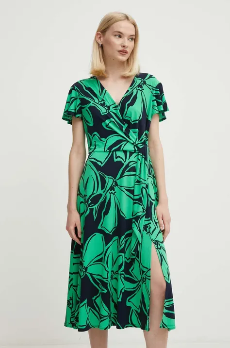 Платье Joseph Ribkoff цвет зелёный midi расклешённое 241052