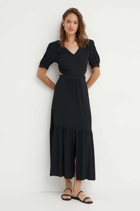 Šaty La Petite Française RETARD čierna farba, maxi, áčkový strih