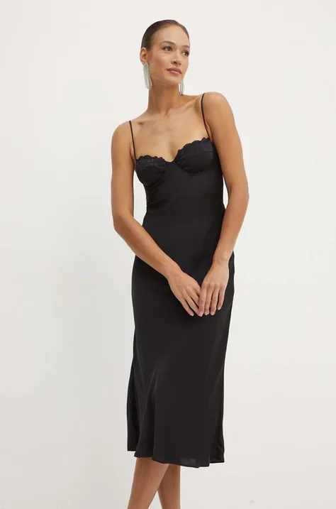 Bardot sukienka SABINA kolor czarny maxi prosta 59209DB