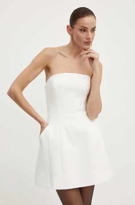 Šaty Bardot KAROLINE biela farba, mini, priliehavá, 59333DB