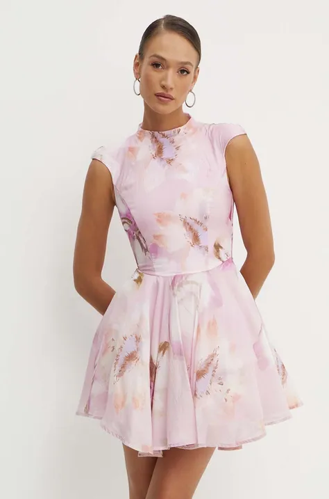 Bardot rochie JOSILYN culoarea roz, mini, evazati, 59370DB