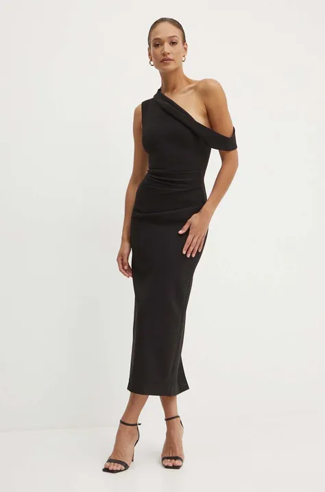 Bardot sukienka MAEVE kolor czarny maxi dopasowana 59394DB