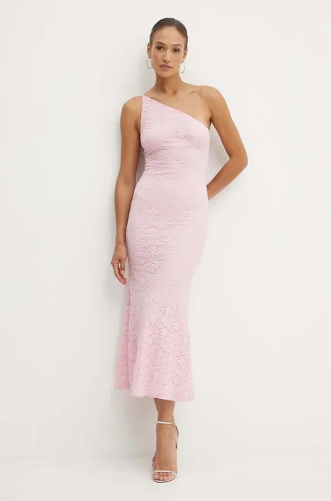 Bardot rochie ALBIE culoarea roz, maxi, mulata, 59404DB