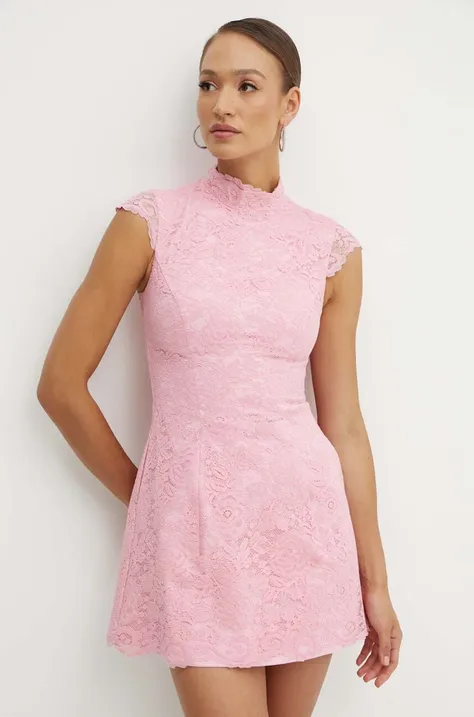 Bardot sukienka ANDREA kolor różowy mini rozkloszowana 59412DB