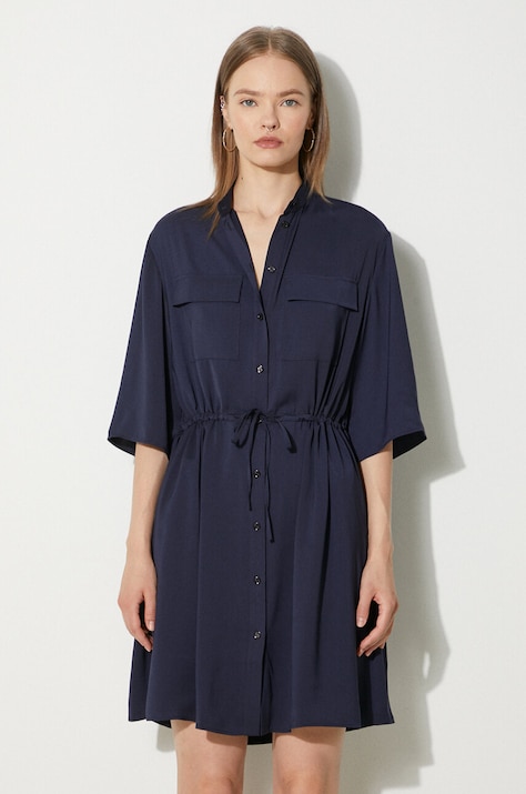 Сукня Maison Kitsuné Double Pocket колір синій mini розкльошена MW01607WF0022