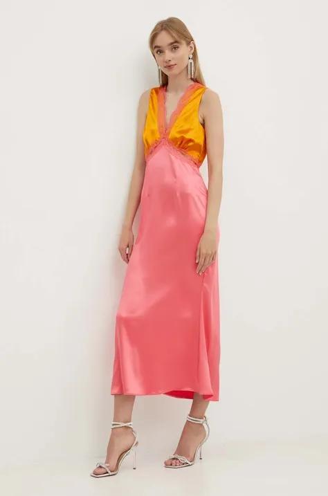 Šaty Never Fully Dressed Sleeveless May ružová farba, maxi, rovný strih, NFDDR1355