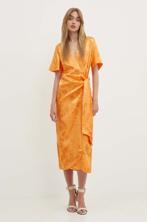 Never Fully Dressed rochie Vienna culoarea portocaliu, maxi, dreaptă, NFDDR1533