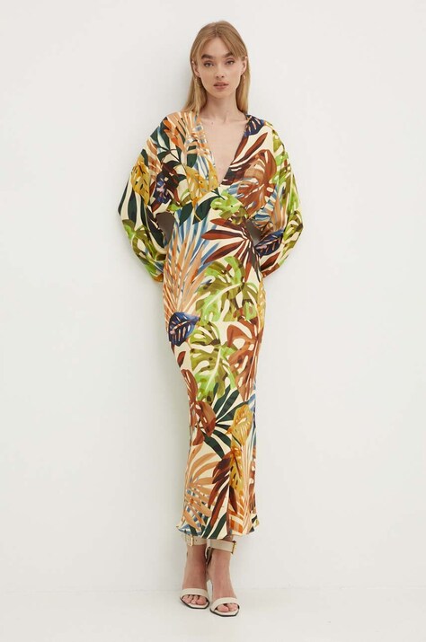 Never Fully Dressed rochie Emma culoarea verde, maxi, dreaptă, NFDDR1519
