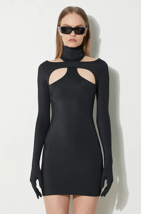 VETEMENTS sukienka Cut-Out Styling Dress With Gloves kolor czarny mini dopasowana WE64DR400B
