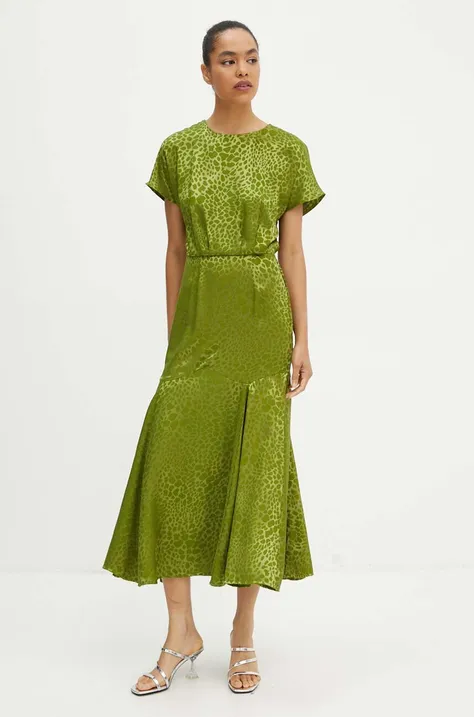 Never Fully Dressed rochie Erin culoarea verde, maxi, evazati, NFDDR1241