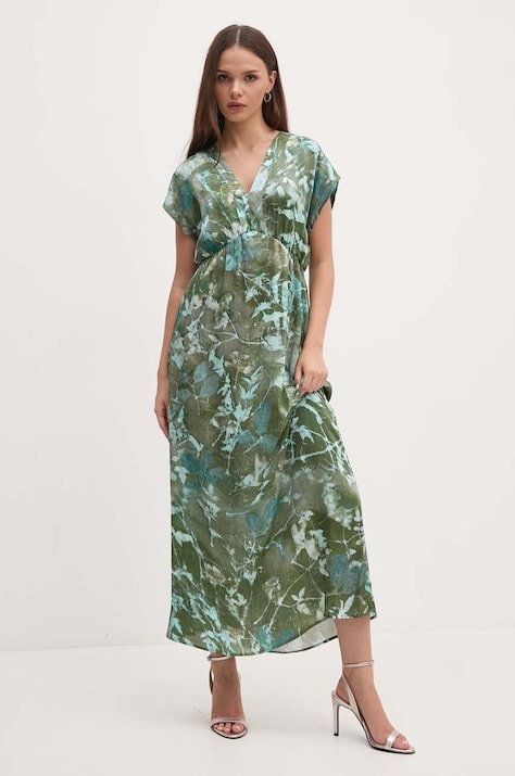 Sandro Ferrone rochie culoarea verde, maxi, evazată, SFS32XBDMORISIA