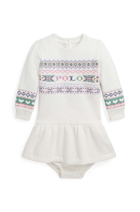 Kojenecké šaty Polo Ralph Lauren béžová barva, mini, áčková