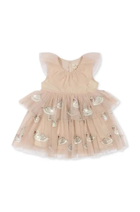 Dječja haljina Konges Sløjd boja: ružičasta, mini, širi se prema dolje