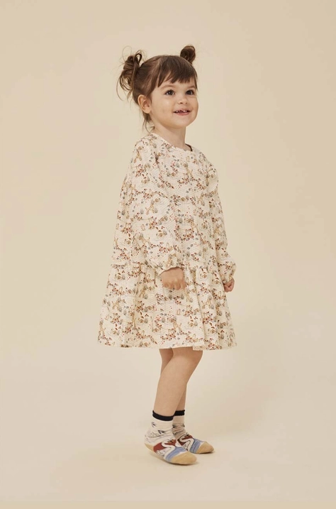 Konges Sløjd vestito di cotone bambina colore beige