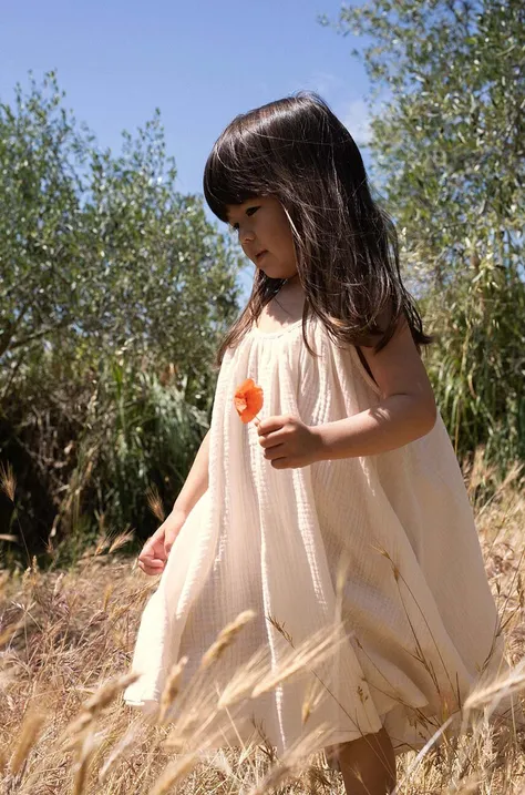 Otroška bombažna obleka Konges Sløjd oranžna barva