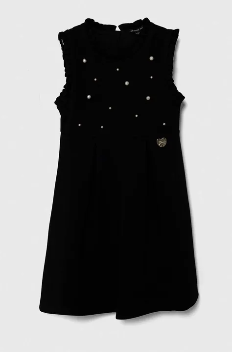 Παιδικό φόρεμα Guess χρώμα: μαύρο