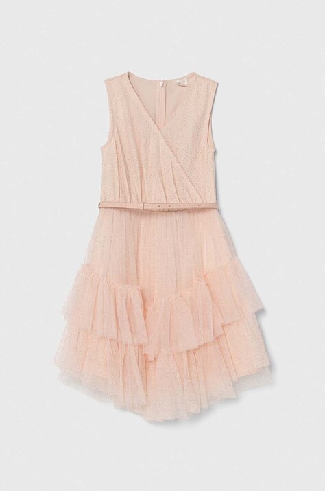 Dívčí šaty Guess oranžová barva, mini
