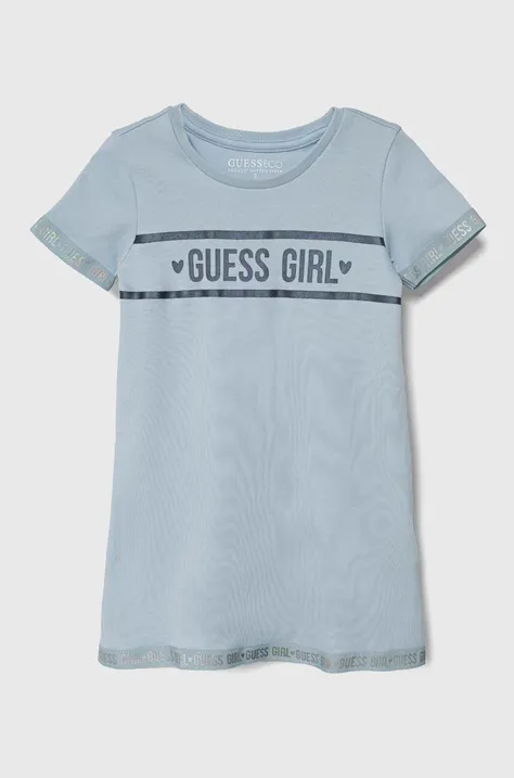 Dievčenské bavlnené šaty Guess mini, áčkový strih