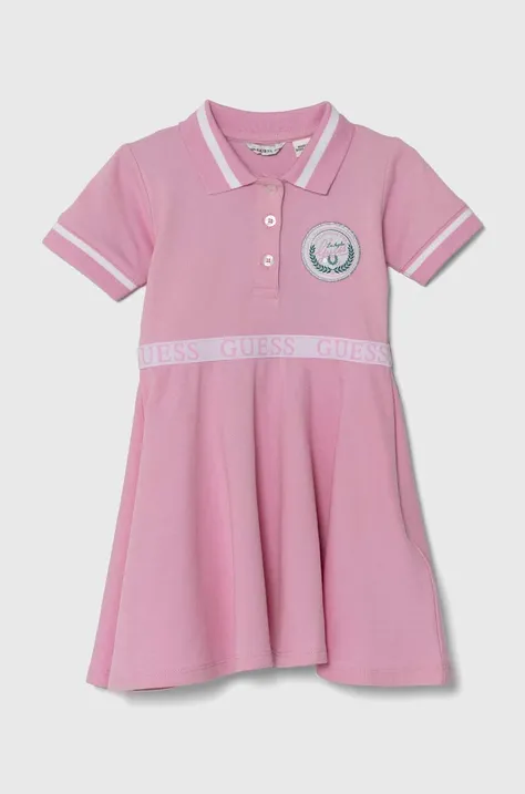 Otroška obleka Guess roza barva