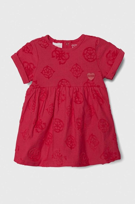 Сукня для немовлят Guess колір рожевий mini розкльошена