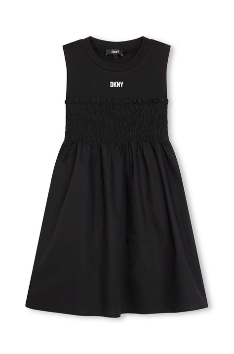 Dkny rochie fete culoarea negru, midi, evazati