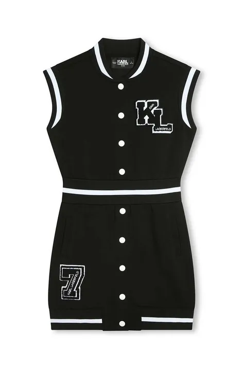 Dječja haljina Karl Lagerfeld boja: crna, mini, ravna