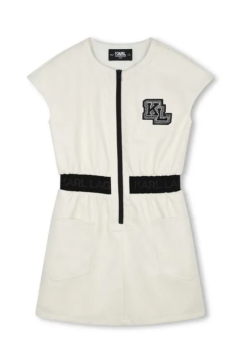 Karl Lagerfeld rochie fete culoarea bej, mini, drept