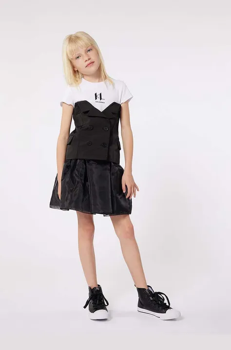 Karl Lagerfeld sukienka dziecięca kolor czarny mini rozkloszowana