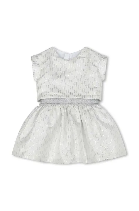 Šaty pre bábätká Karl Lagerfeld biela farba, mini, áčkový strih