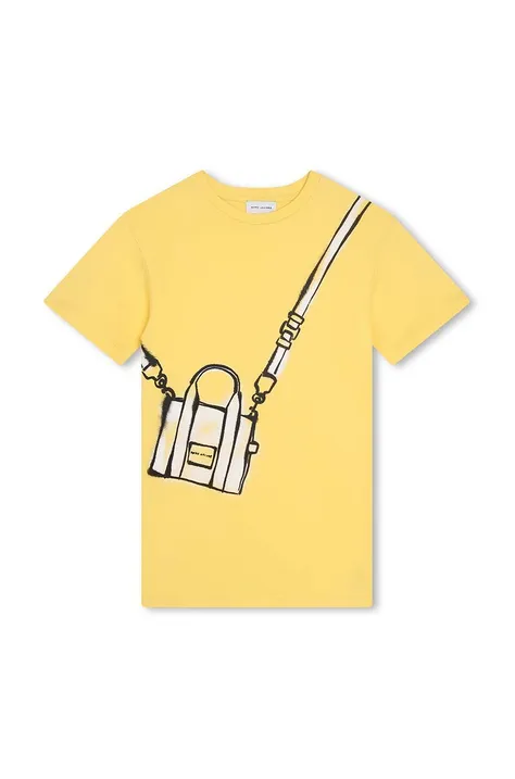 Marc Jacobs gyerek pamutruha sárga, mini, egyenes
