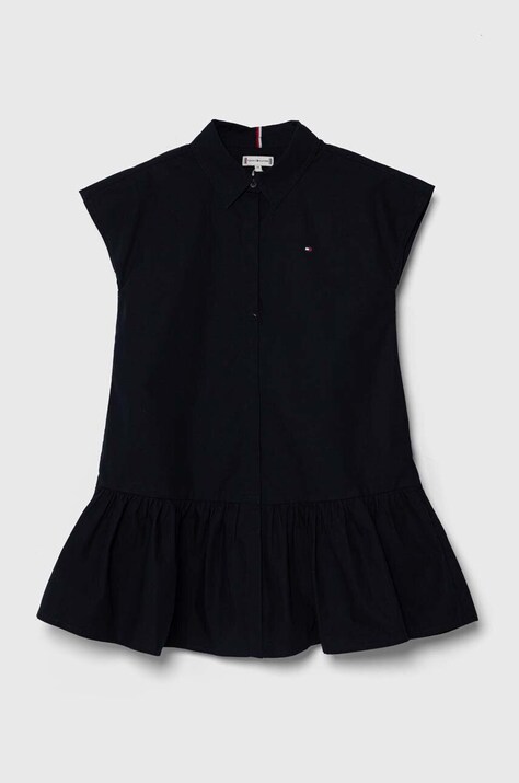 Дитяча бавовняна сукня Tommy Hilfiger колір синій mini пряма