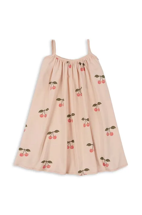 Παιδικό βαμβακερό φόρεμα Konges Sløjd χρώμα: ροζ