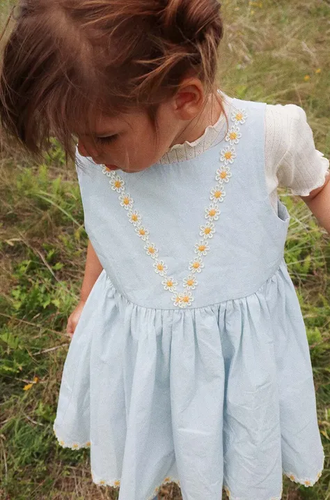 Дитяча бавовняна сукня Konges Sløjd mini розкльошена