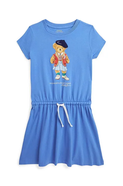 Хлопковое детское платье Polo Ralph Lauren mini расклешённая