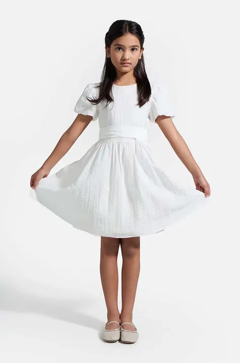 Coccodrillo sukienka dziecięca kolor beżowy mini rozkloszowana