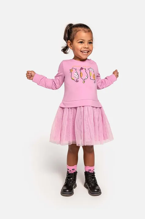 Φόρεμα μωρού Coccodrillo χρώμα: ροζ