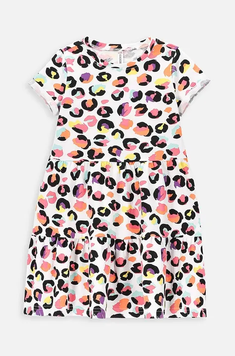 Dječja haljina Coccodrillo boja: bijela, mini, širi se prema dolje
