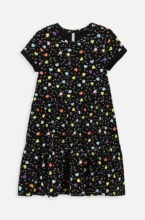 Dječja haljina Coccodrillo boja: crna, mini, širi se prema dolje