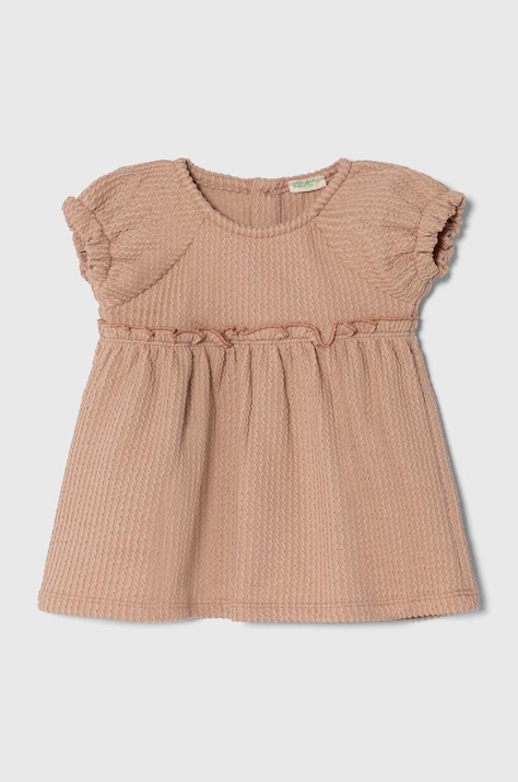 Платье для младенцев United Colors of Benetton цвет бежевый mini расклешённая