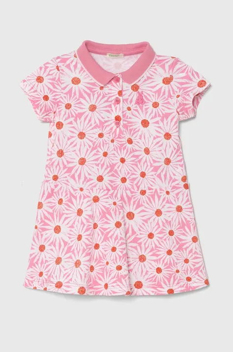 Платье для младенцев United Colors of Benetton цвет розовый mini расклешённая