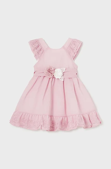Бебешка рокля Mayoral в розово къса разкроена