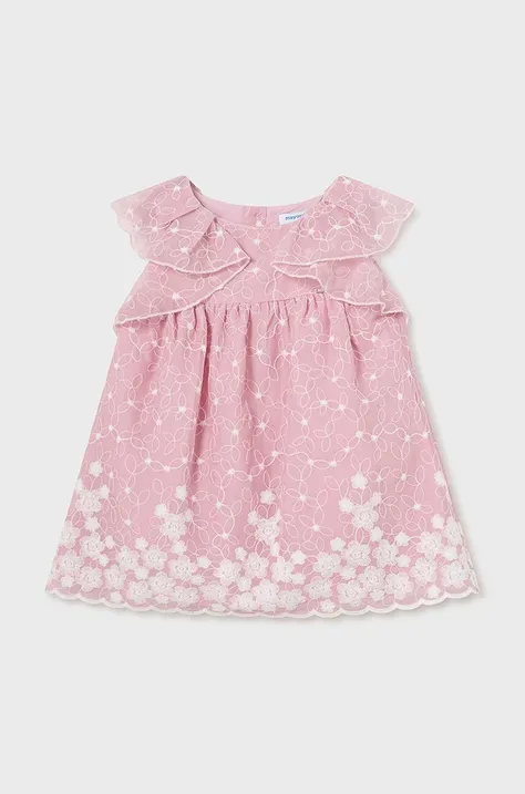 Mayoral sukienka niemowlęca kolor różowy mini rozkloszowana