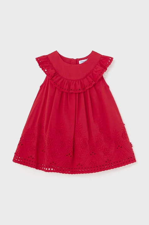 Mayoral vestito in cotone neonata colore rosso